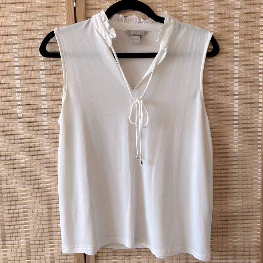 H&M White Ruffle Blouse